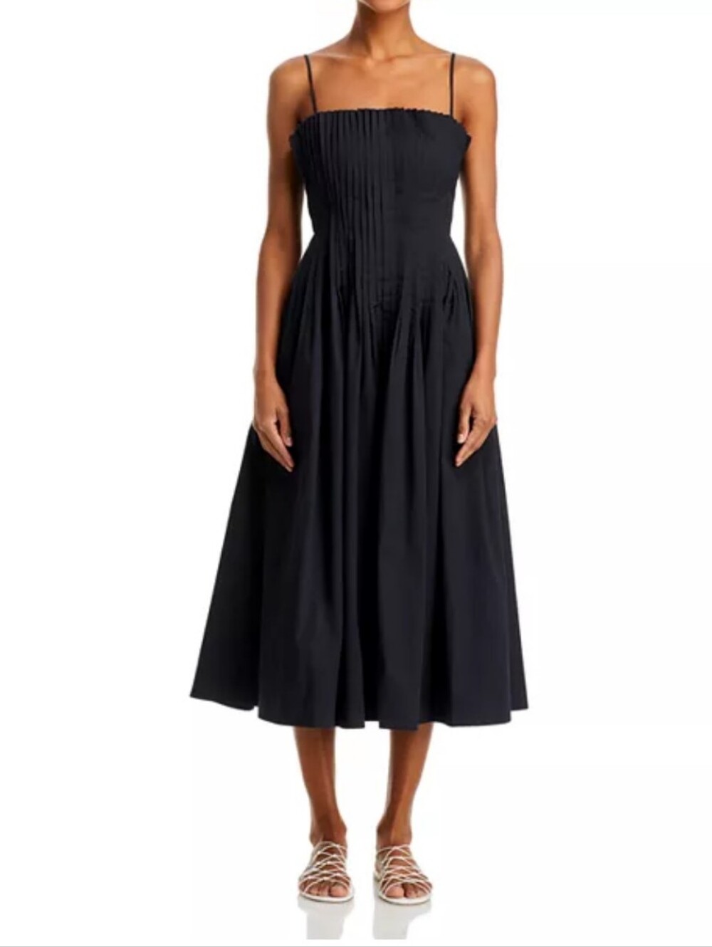 STAUD MIDI BELA DRESS IN BLACK /SZ:14